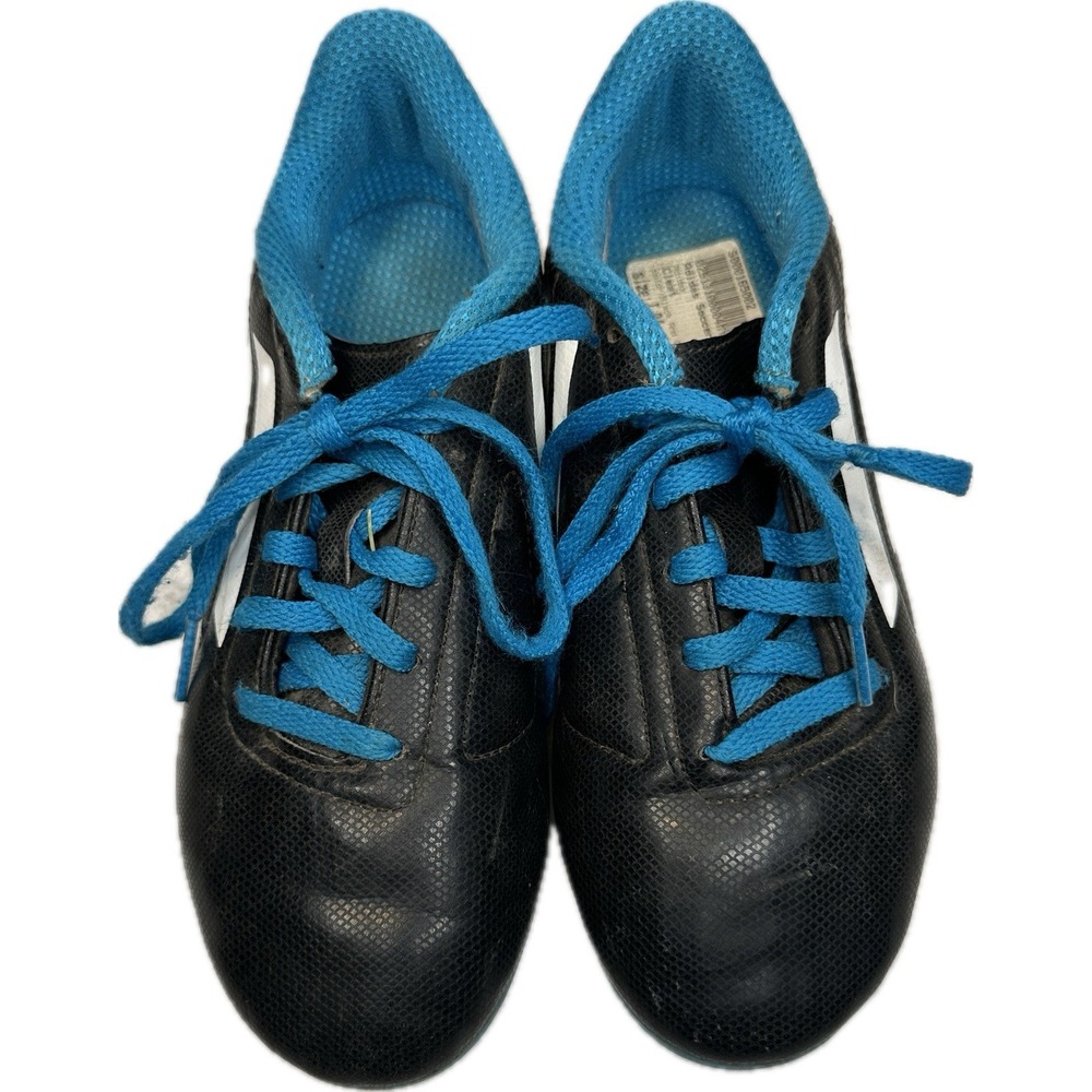Adidas TRXFG Boys Soccer Cleats Size 4 Black White‎ Blue F48